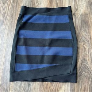 BCBGMAXAZRIA Striped Bandage Skirt — Medium